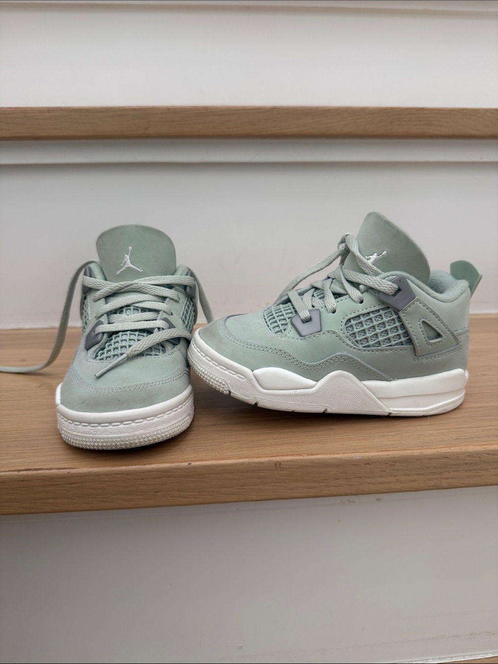 Jordan Kids' Sneakers in Sage Green and White
